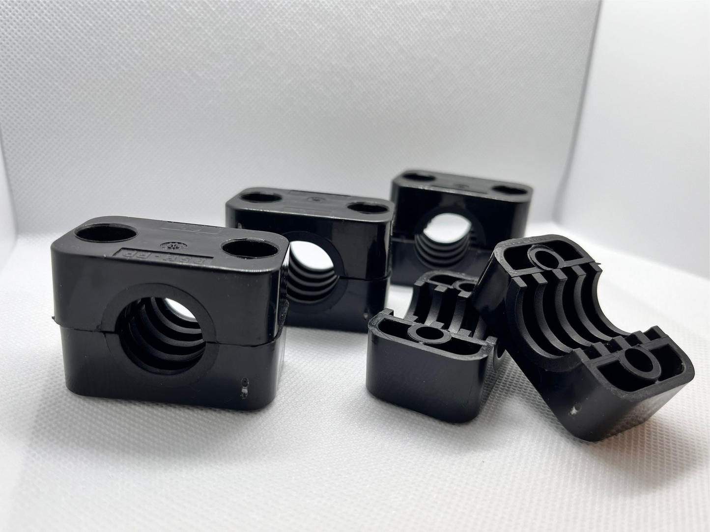 Abrazaderas de plástico (polipropileno) RHC19-19 mm para elementos de antena de radioaficionado (juego de 4 pares)
