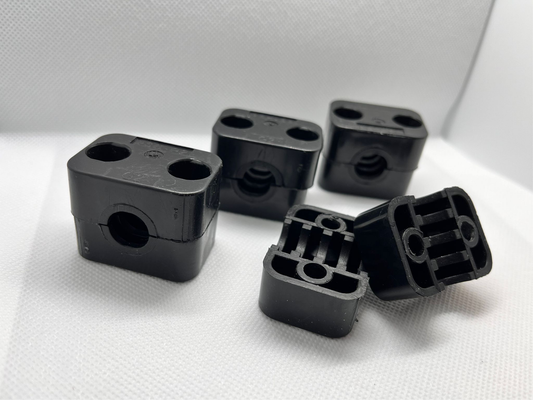 Abrazaderas de plástico (polipropileno) RHC12 de 12 mm para elementos de antena de radioaficionado (juego de 4 pares) 